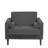 Iliana Upholstered Gray Corduroy Square Arm Tufted Club Chair with 2 Pillows-1429064850