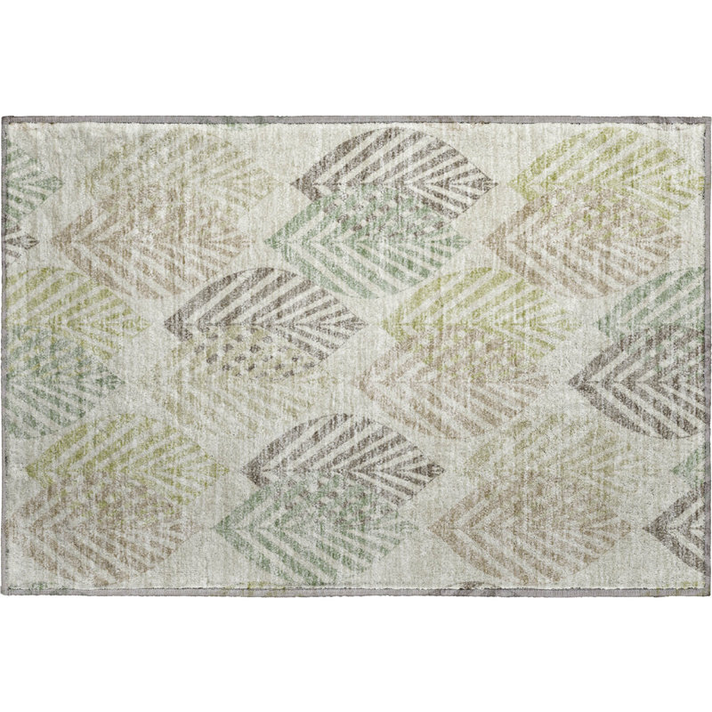 Premium Machine Washable Prisco Taupe Rug, Rectangle 1'8" x 2'6"