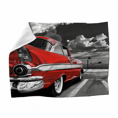 Classic Car Fleece Throw Blanket - Transportation Throws for Sofas or Beds