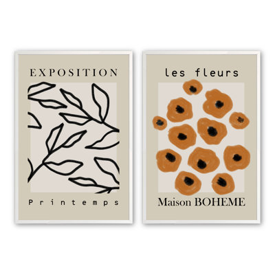 Les Fleurs Enchantées, impression sur papier 2 pièces