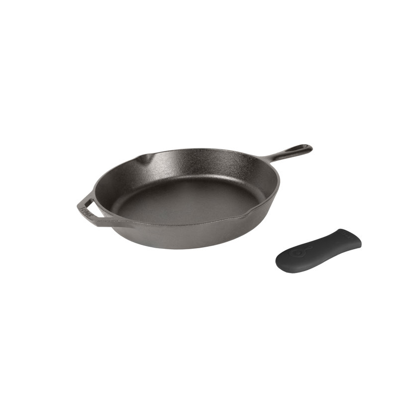Lodge Cast Iron Skillet with Handle Holder, 12.56" W x 18" L