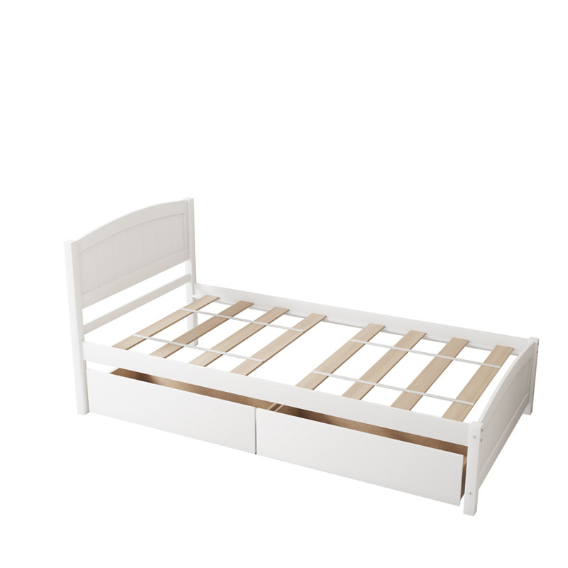 Lit plateforme avec rangement Kaoru, Blanc