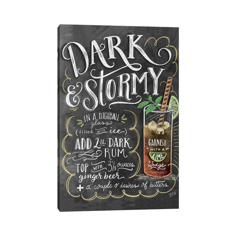 Dark And Stormy Recipe by Lily & Val - Floater Frame Print on Canvas, 66.04 cm H x 45.72 cm W x 1.91 cm D, Wrapped Canvas