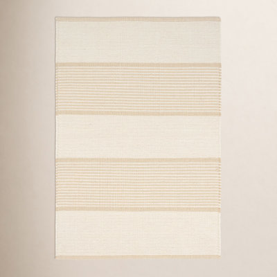 La Mirada Wheat Hand-Woven Striped Cotton Rug
