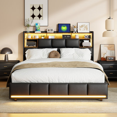 Upholstered Lift Up Storage Bed
