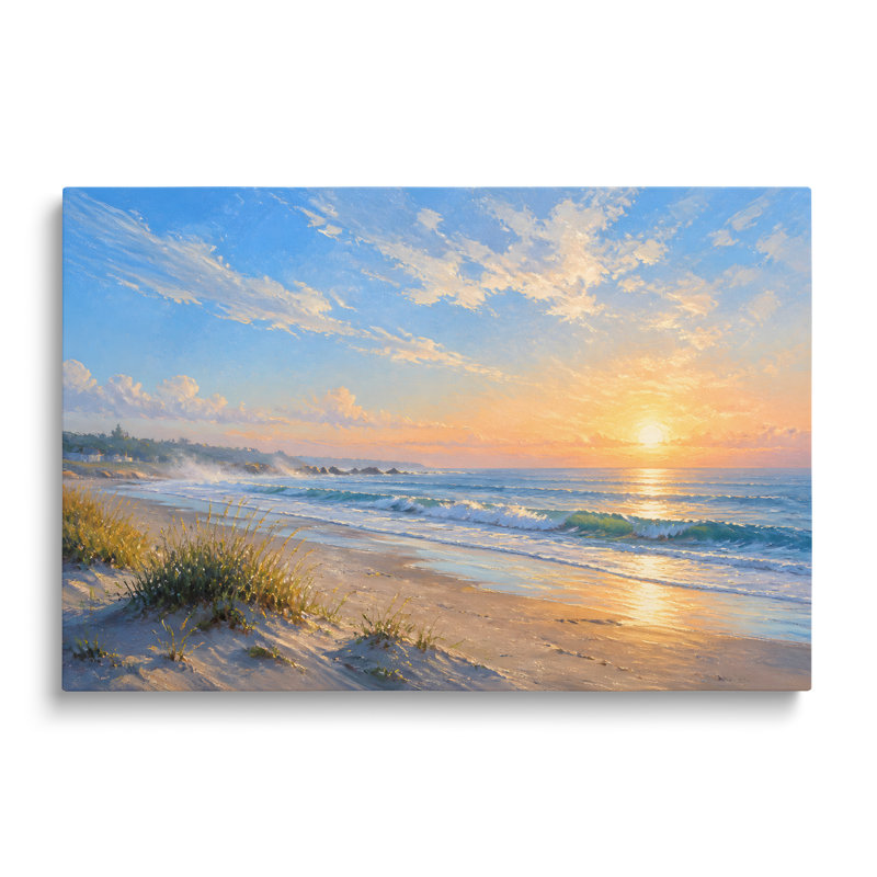 Tableau multicolore sur toile représentant un lever de soleil flamboyant, œuvre d'art mural pictural pour salon, salle à manger et chambre.