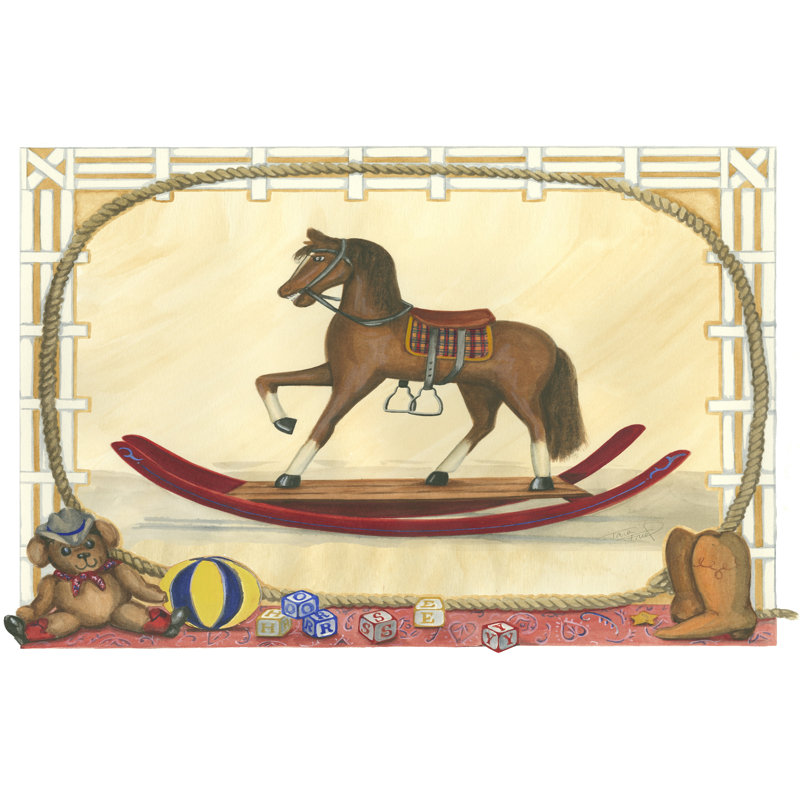 Rocking Horse (D) I - Wrapped Canvas Painting, 81cm H x 122cm W