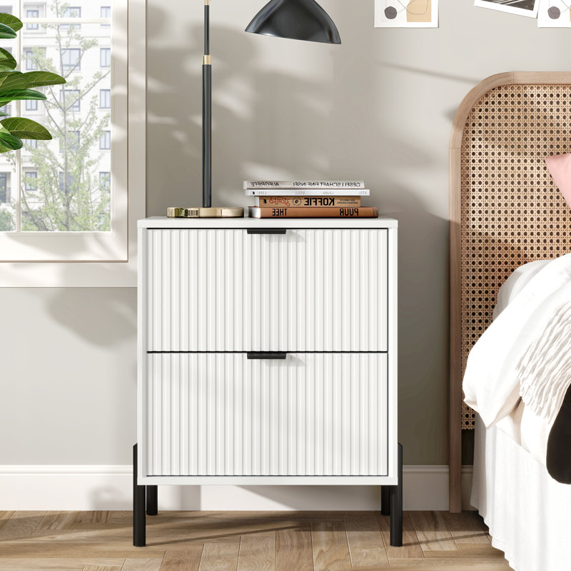 Cainsville 21.5'' W Nightstand, Black/Beige