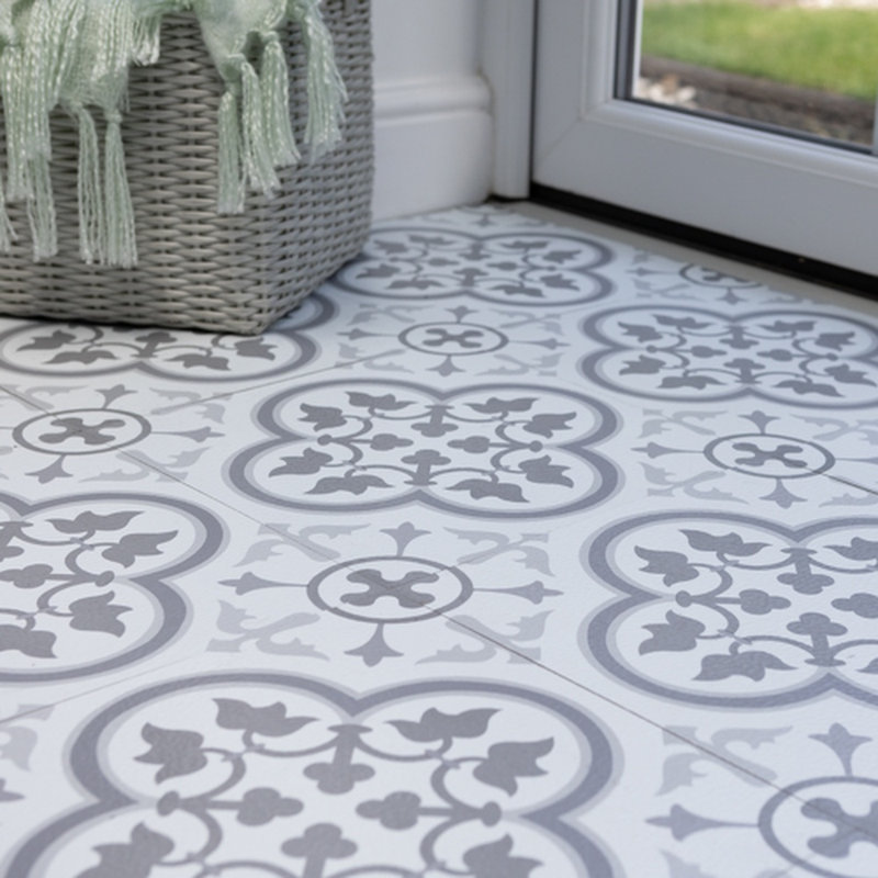 Remy Grey 30.48 x 30.48cm Self-adhesive Vinyl Floor Tiles Pack 10 (0.93sqm)