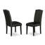5 Piece Dining Room Furniture Set Includes a Round Dining Table with Dropleaf and 4 Black Faux Leather Upholstered Chairs, 42x42 Inch, Black-1278237288-1278237289-1238114378