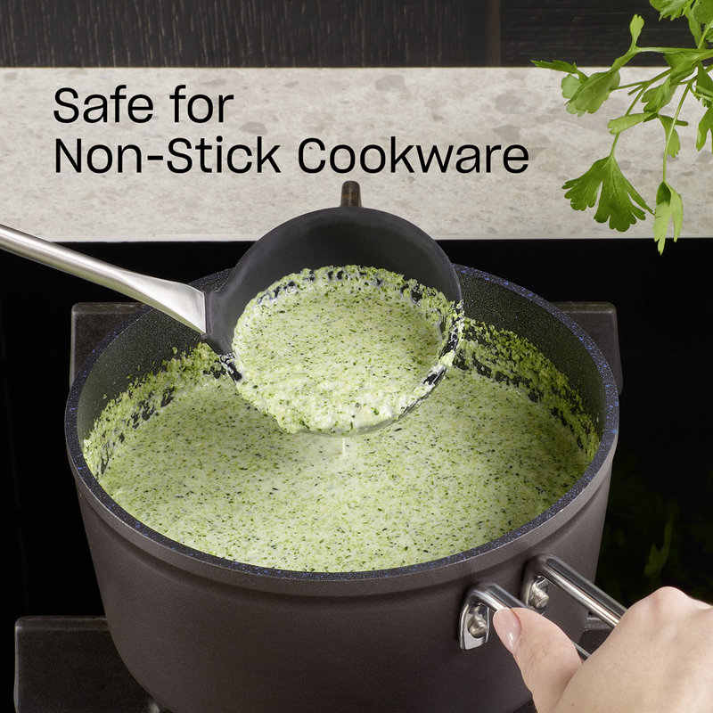 Fissler Essential Silicone Ladle, Heat-Resistant Nonstick Cooking Utensil for Soups, Sauces & Stews, Ergonomic Handle