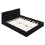 Grand lit plateforme tapissier, noir