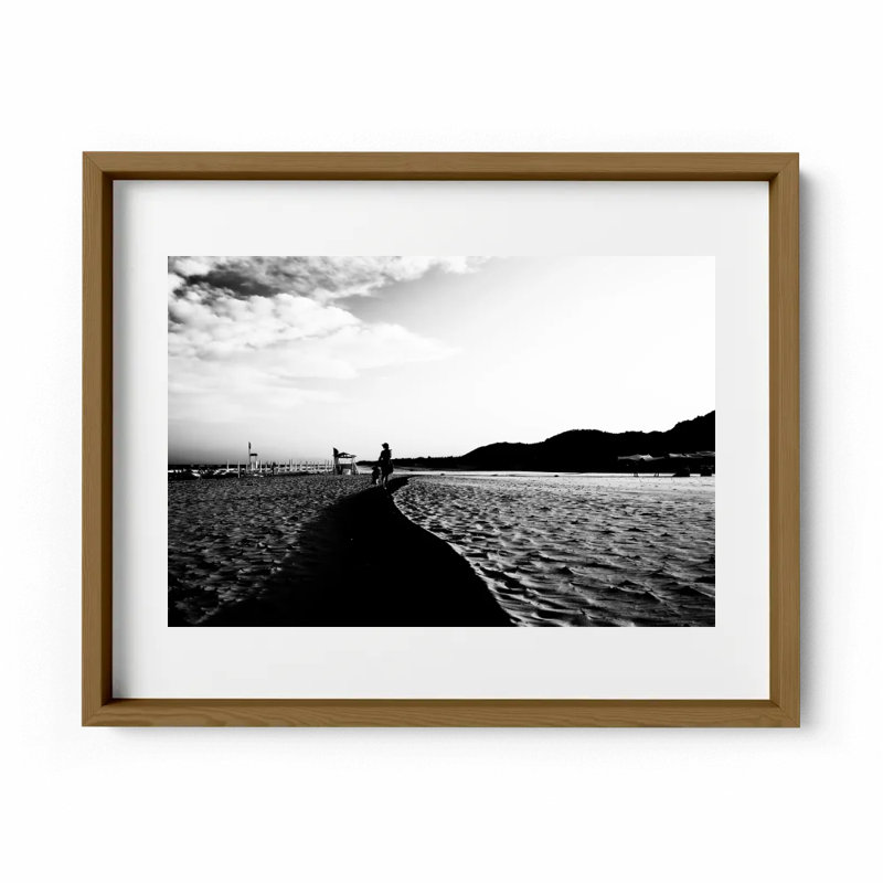 Walk The Line Print by Joseph Regan, 26" H x 36" W x 0.75" D, Walnut