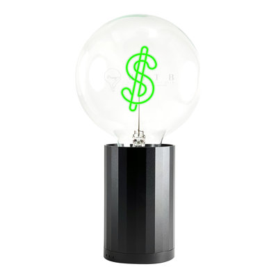 Ampoule Dollar verte avec lampe de table portative