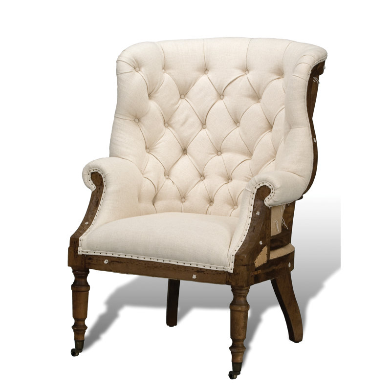 Irish Linen Wingback Chair