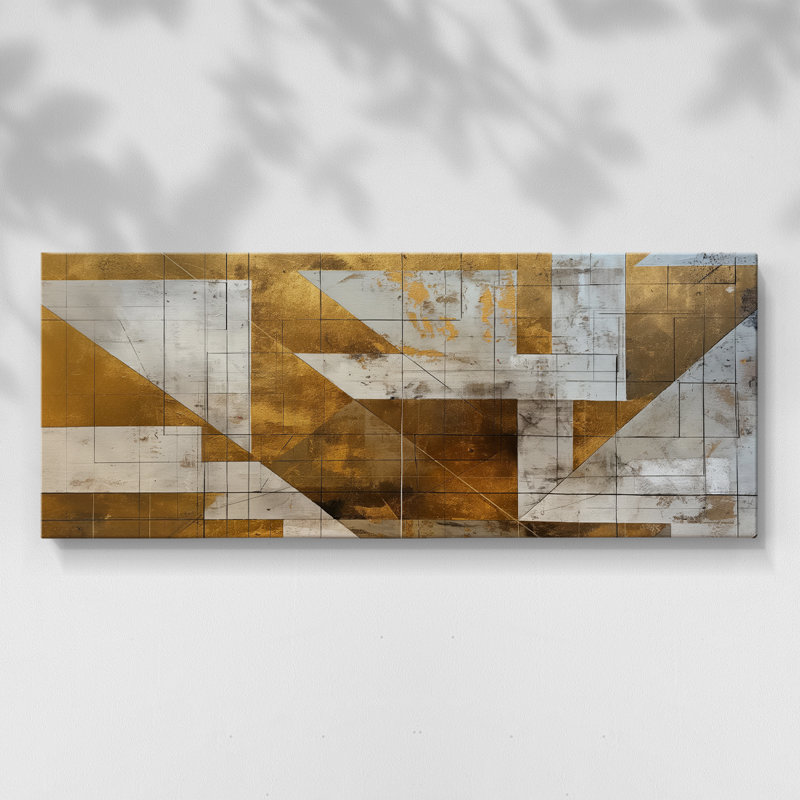 Toile tendue avec châssis abstrait # 1 XC-Wide Gallery, H 20 po x l 50 po