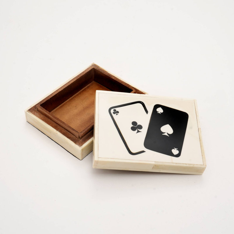 Expobazaar Club Spade Bone & Resin Card Box