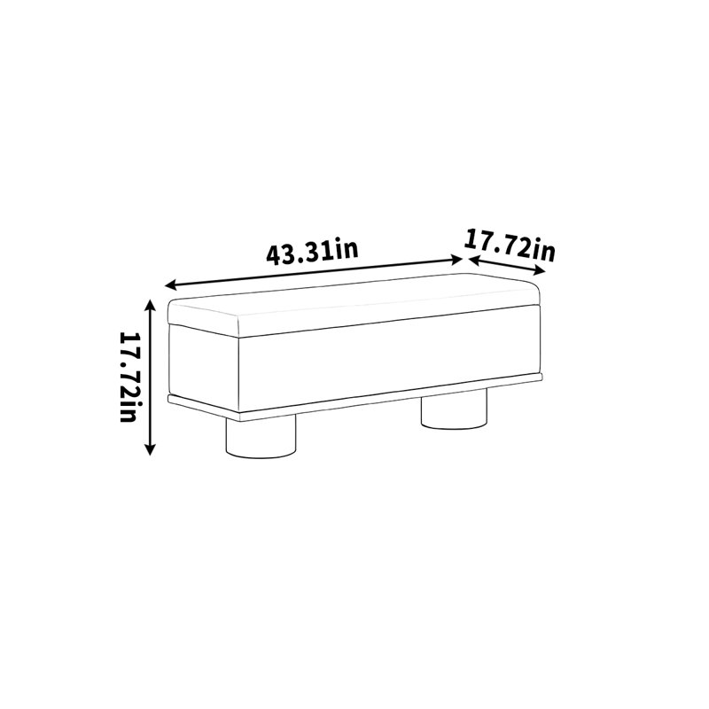 Vernet, H 17,72 po x l 43,31 po x P 17,72 po