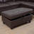 Sectional Sofa Set, Faux Leather Sofa with Free Storage Ottoman-1004977500-1004977501