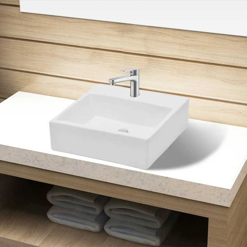 Belfry Bathroom Saarah 380mm L x 300mm W Ceramic Rectangular Sink, White
