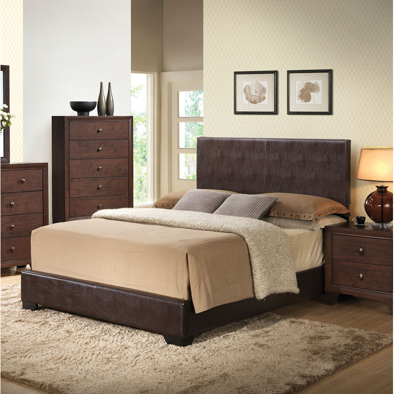 Lit tapissier standard Anchorage, Grand, Brun