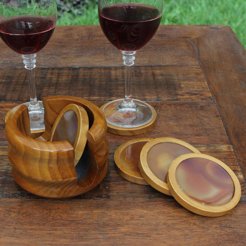 Ensemble sous-verre avec support 7 pièces