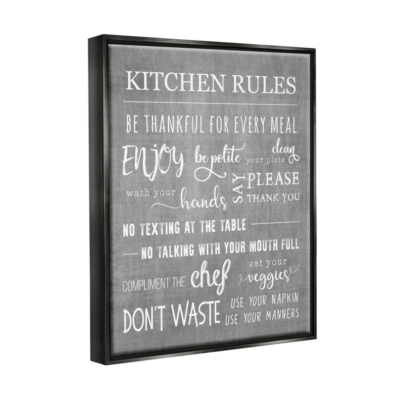 Art de giclée encadrée par Kitchen Rules, H 21 po x l 17 po x P 1,7 po, Cadre flottant noir de jais