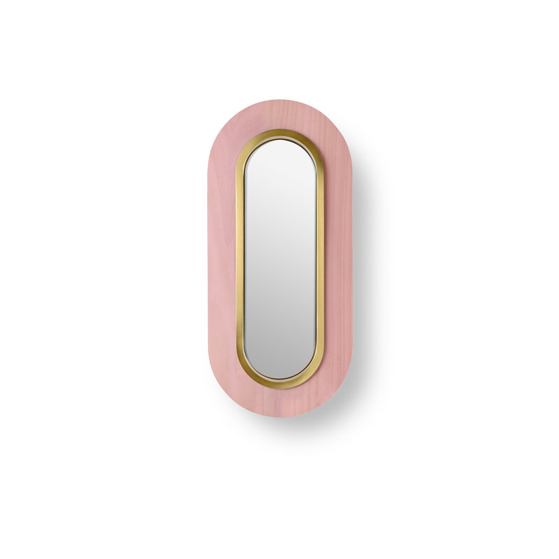 Lens 1 - Light LED Wallchiere, Gold, 17.9" H x 8.7" W x 1.8" D, Pink