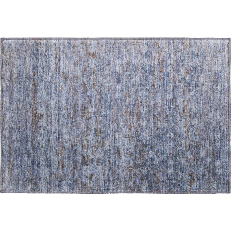 Premium Machine Washable Mayfield AMF2324 Ikat Rug, Blue, 2'6" x 3'10"