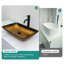 Lavabo de salle de bain, dégradé or ambré, forme carrée en verre trempé, bonde escamotable, vasque en verre confortable, cuve, bords arrondis lisses