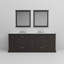 84 po Meuble-lavabo double - Robinet de comptoir en marbre et mobilier de salle de bain en tache de 34 miroirs x P 22 po-1792755758-1792755757