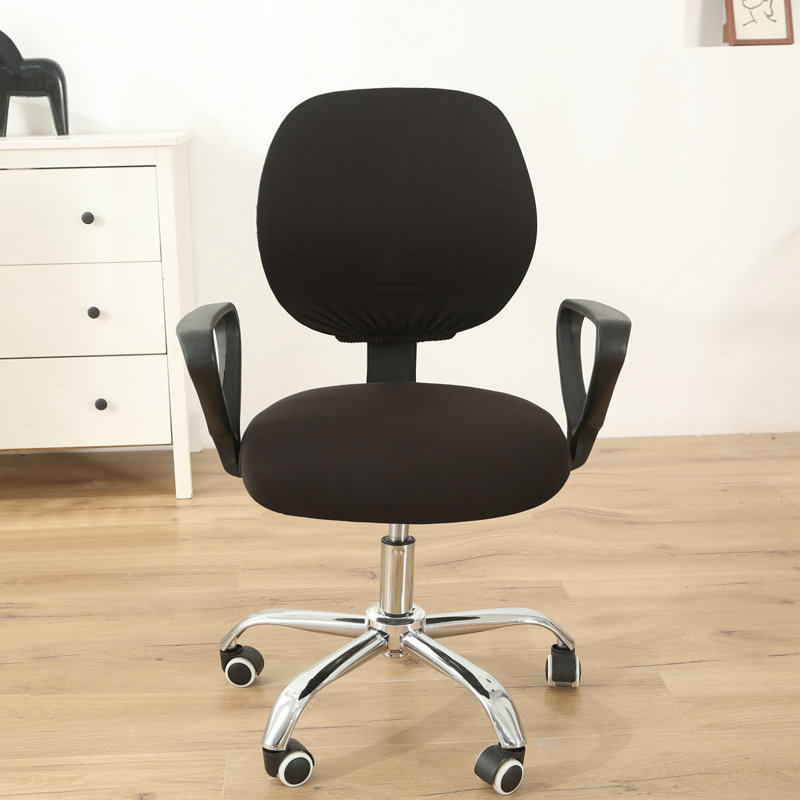 Polyester Blend Box Cushion Stool Slipcover, Black 100% Polyester