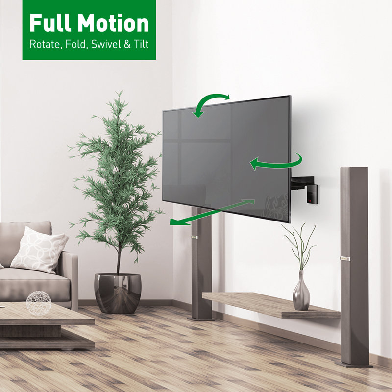 Barkan Black Steel Full Motion TV Wall Mount for 32"-70" Screens