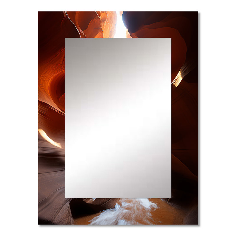 Canyon Antelope Symphony II - Canyon Large Wall Mirror, Traditional Unique Mirror, Printed Metal Art, 32" x 24"