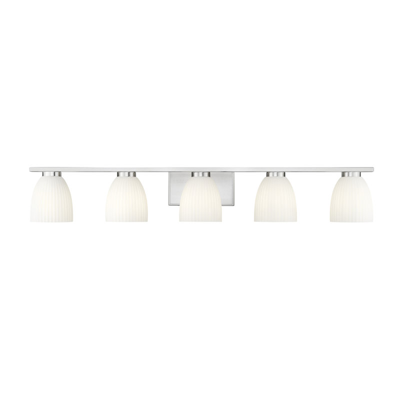 Mateo Modern Vanity, 5 Lights, Brushed Nickel, 6.5" H x 40" W x 6.5" D