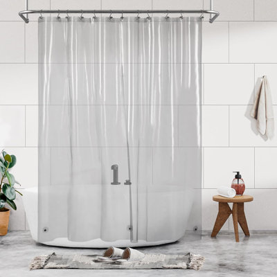 Premium PEVA Shower Curtain Liner With Magnets And Metal Grommets, Waterproof Lightweight Bathroom Curtain For Home, Apartment, Gym