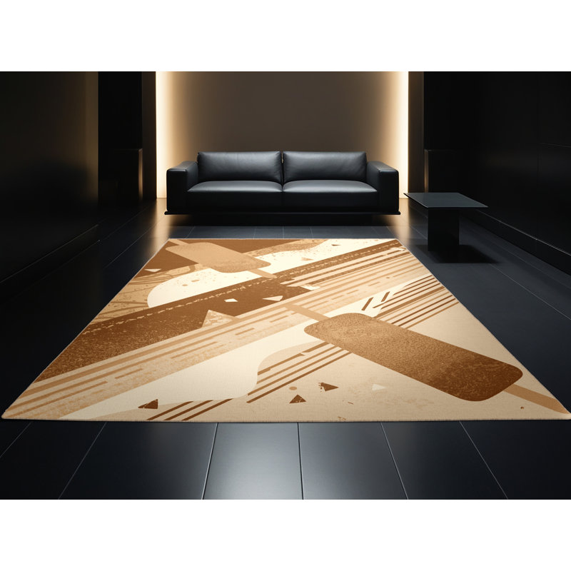 Tapis beige moderne lavable à la machine Easton, 2x3