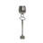 Decorative Votive Candle Holder, 25 Inch Silver Metal Hammered Design