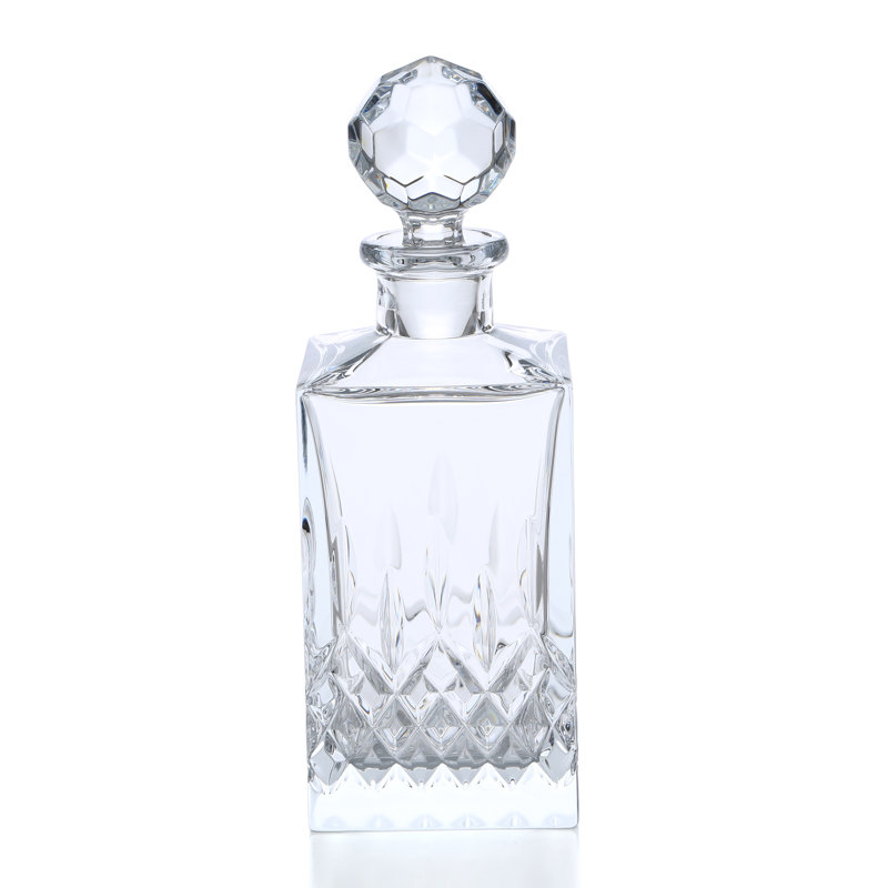 Hamilton Clear Lead Crystal Liquor Decanter with Faceted Stopper
