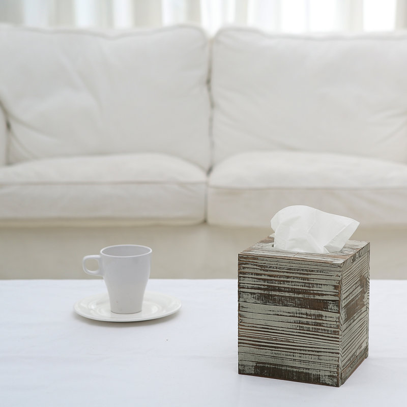 Tissue Box Cover, Torched Wood