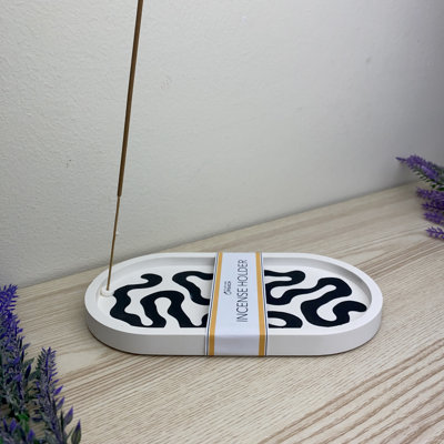 Black Swirls Incense Holders Dish