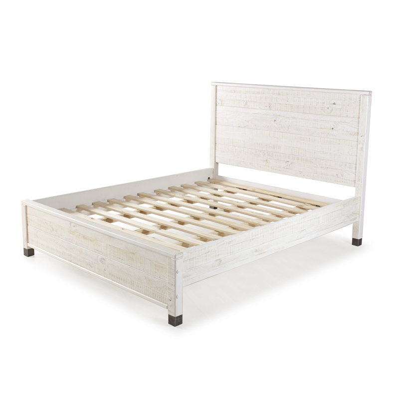 Lanora Solid Wood Panel Bed, Walnut, Full/Double