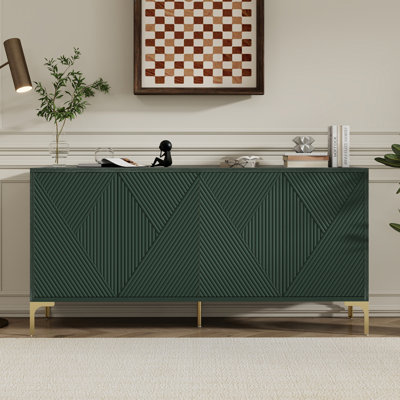  Buffet 60 "avec triangles géométriques et tablettes réglables, armoire de rangement pour la salle à manger, vestibule