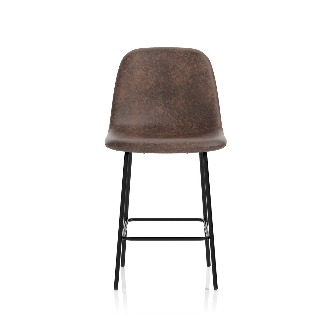Upholstered Counter Stool with Metal Frame