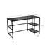Bureau d'étude moderne et industriel avec plateau 100% verre trempé, 29,5 x 23,6 x 47,2 pouces | Structure en métal robuste, nombreuses tablettes, fixation murale, couleur noir et fumée | Parfait pour le bureau personnel, design élégant et fonctionnel-1367928988