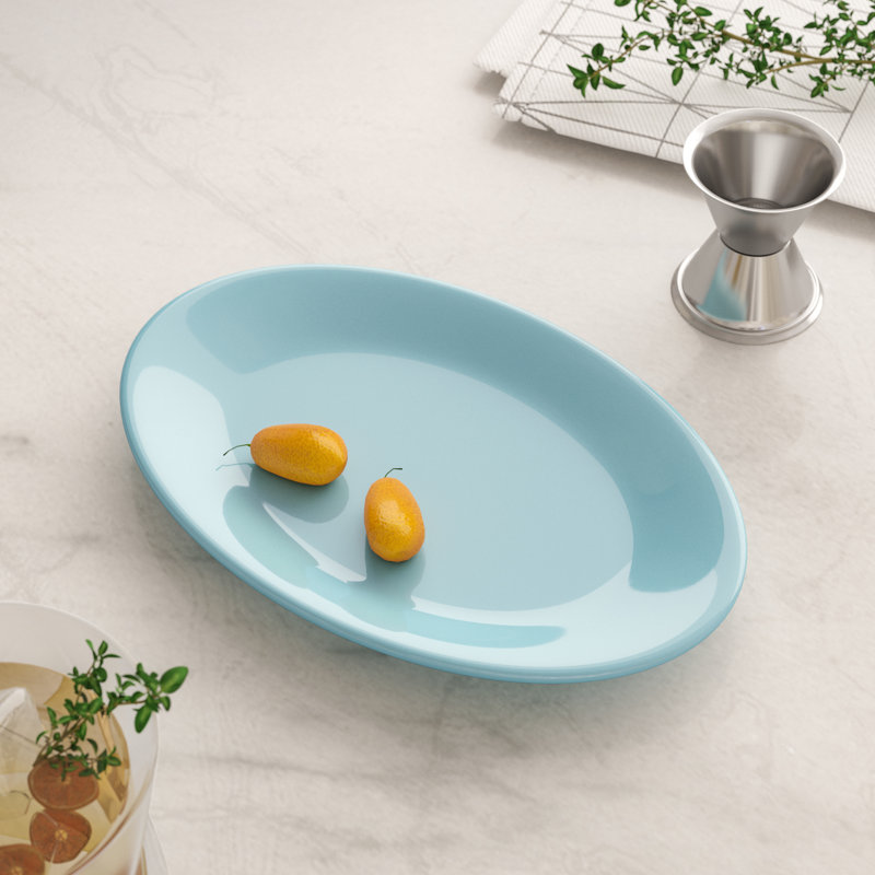 Thunder Group Inc. Jade Melamine Platter, 1.1" H x 12.5" W x 9.25" D