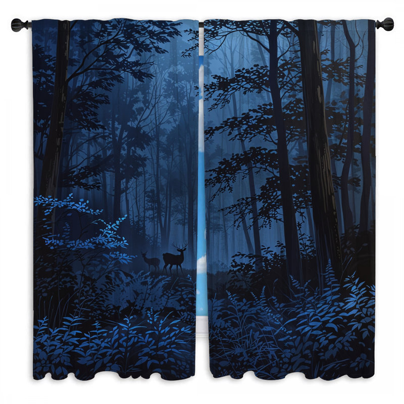 Rideaux obscurcissant et cerf obscurcissant Deer In Dense Forest - 2 panneaux, 20in x 50in - 2 panels, Transparent
