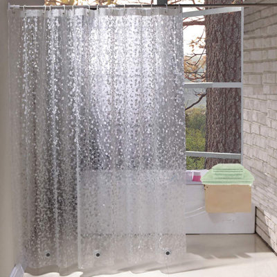 Doublure de rideau de douche très large très résistante 108 po x 72 po avec motif de galets 3D, doublure de douche épaisse et épaisse en EVA 11G pour la salle de bain avec 3 aimants puissants