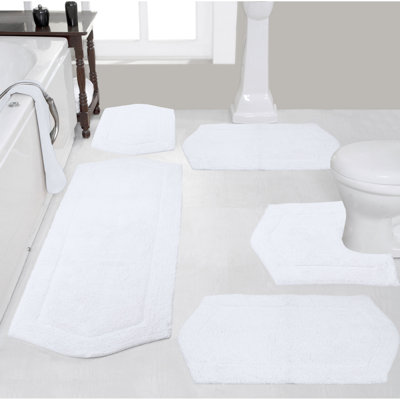 Morissette 100% Cotton Bath Mats, Quick Dry, Machine Washable, Absorbent - 5 Piece Set