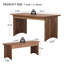 Ensemble de table de salle à manger 3 pièces avec 2 bancs - 55 po pour table d'appoint, coin repas et espaces polyvalents